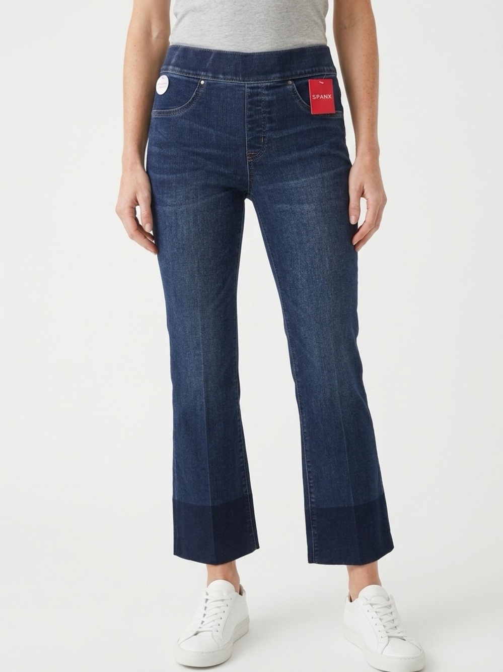 SPANX | NEW Dark Blue Cropped Wide-Leg Flare Jeans Women’s Size Small